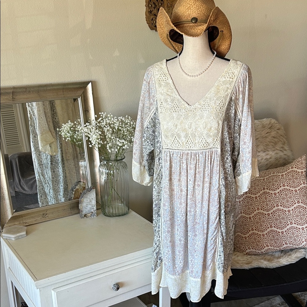 Sundance Embroidered Patchwork, Boho Peasant, Lig… - image 1